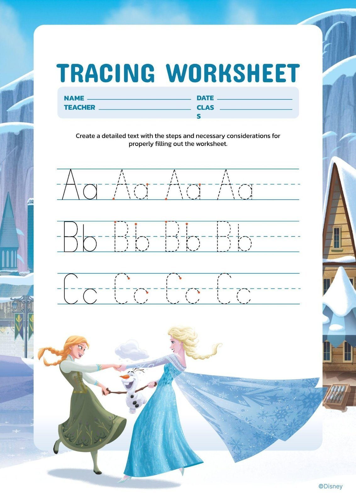 frozen characters preschool worksheet template frozen printable worksheets Frozen Characters Preschool Worksheet Template | Frozen Printable Worksheets