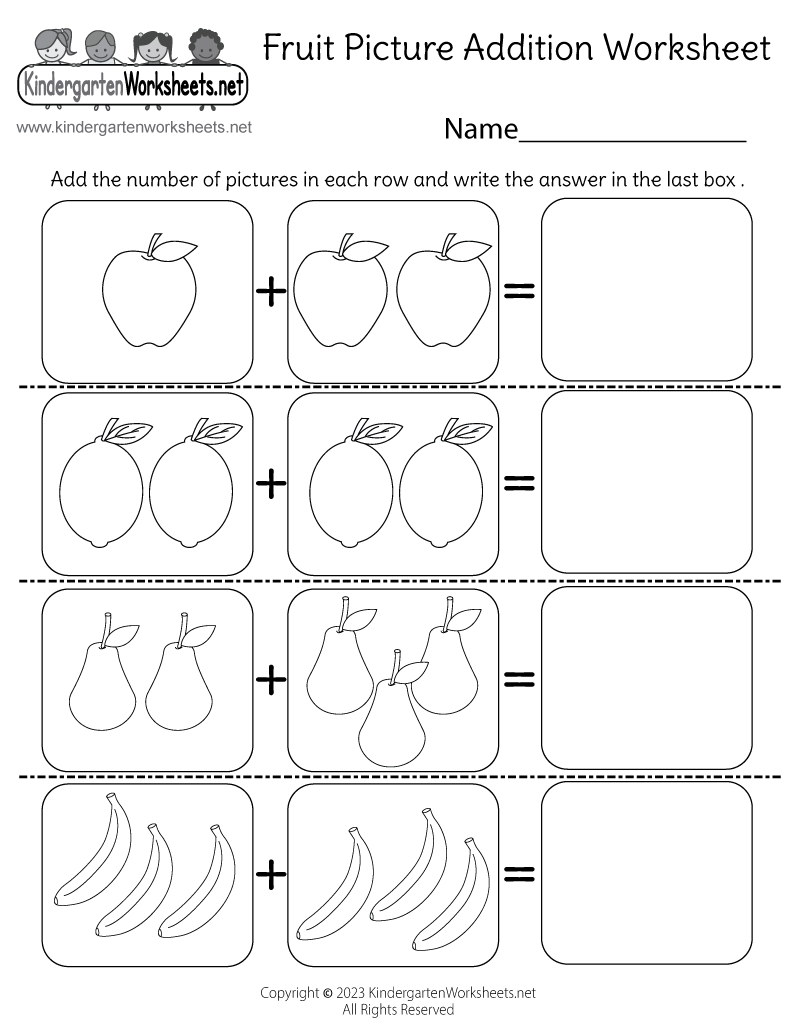 Fruit Picture Addition Worksheet - Free Printable, Digital, &amp;amp; Pdf | Adding With Pictures Printable Worksheets