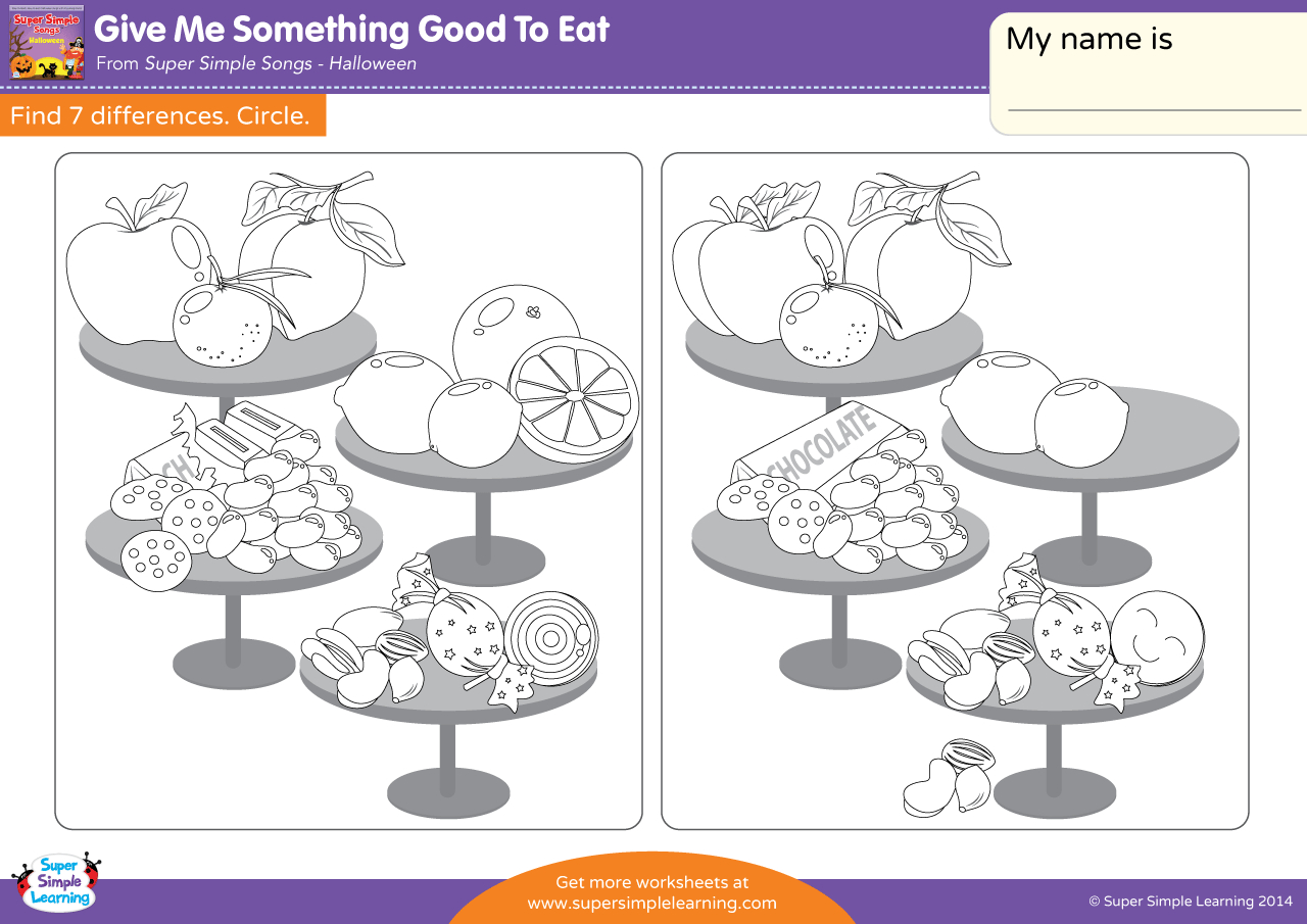give me something good to eat worksheet find the differences spot the difference worksheets printable Give Me Something Good To Eat Worksheet - Find The Differences | Spot The Difference Worksheets Printable