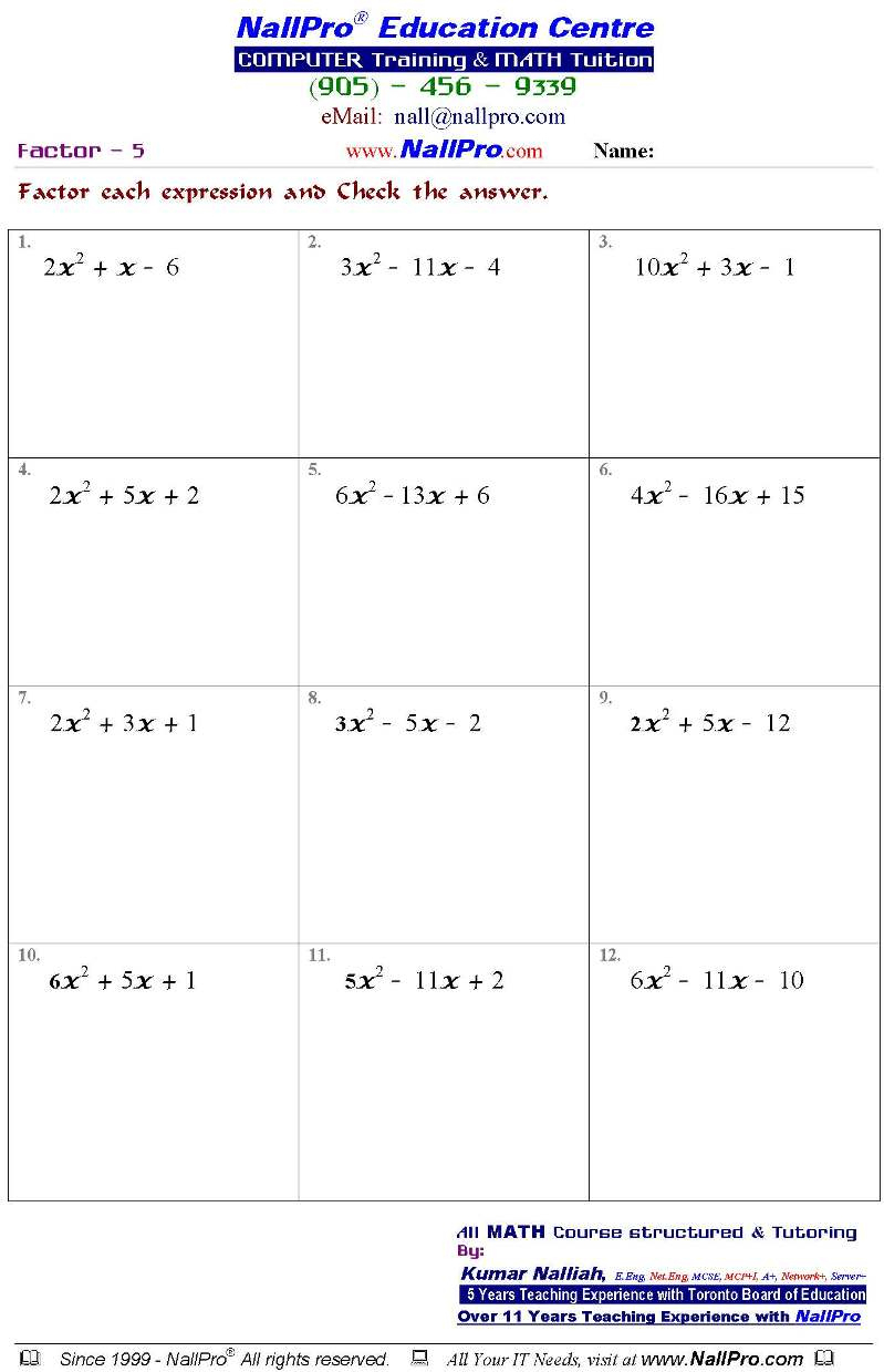 Grade-10-1 - Worksheets Library | Year 10 Maths Worksheets Printable