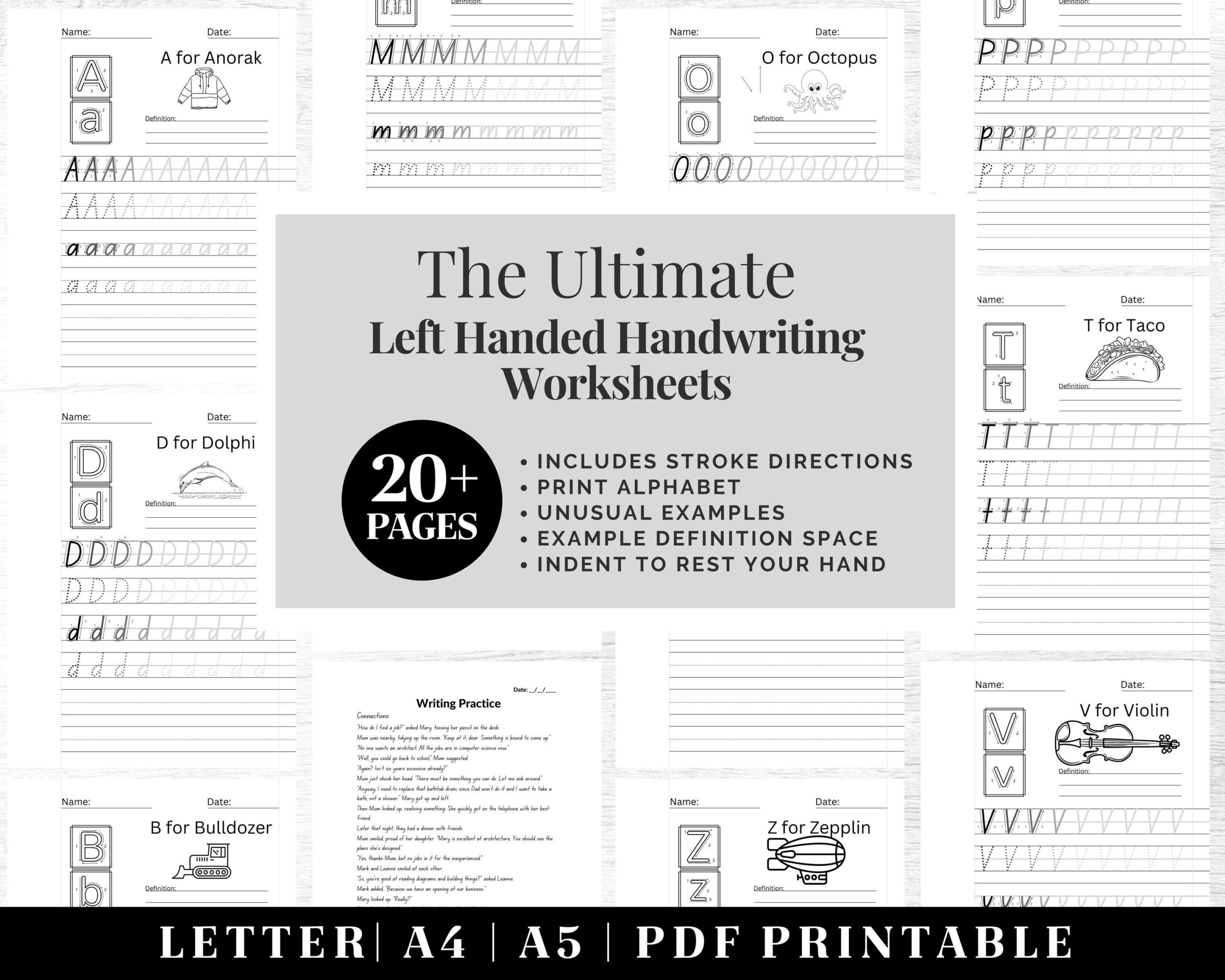 Handwriting Practice Worksheets | Printable Neat Handwriting | Free Printable Left Handed Worksheets