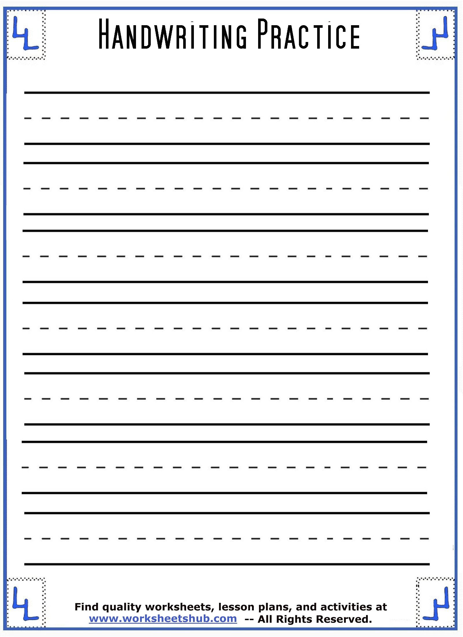 Handwriting Sheets:printable 3-Lined Paper | Free Printable Blank Handwriting Worksheets