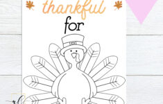 I Am Thankful For Turkey Printable, Kids Thanksgiving Activity, I | I Am Thankful For Worksheet Thanksgiving