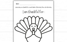 I Am Thankful For Turkey, Thanksgiving Turkey For Kids, Printable | Turkey Thanksgiving Worksheet