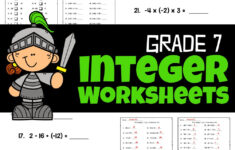 Integers Worksheets For Grade 7 Math | Free Printable Integer Worksheets Grade 7