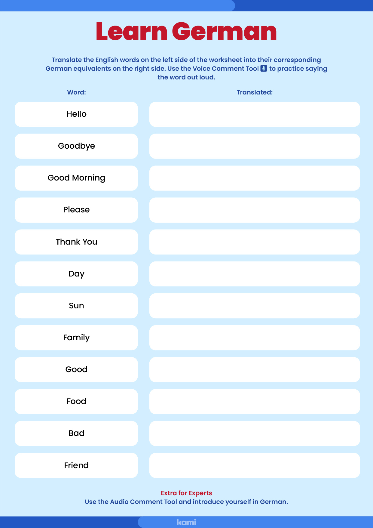 learn german worksheet for teachers perfect for grades 10th printable german worksheets Learn German Worksheet For Teachers | Perfect For Grades 10Th | Printable German Worksheets