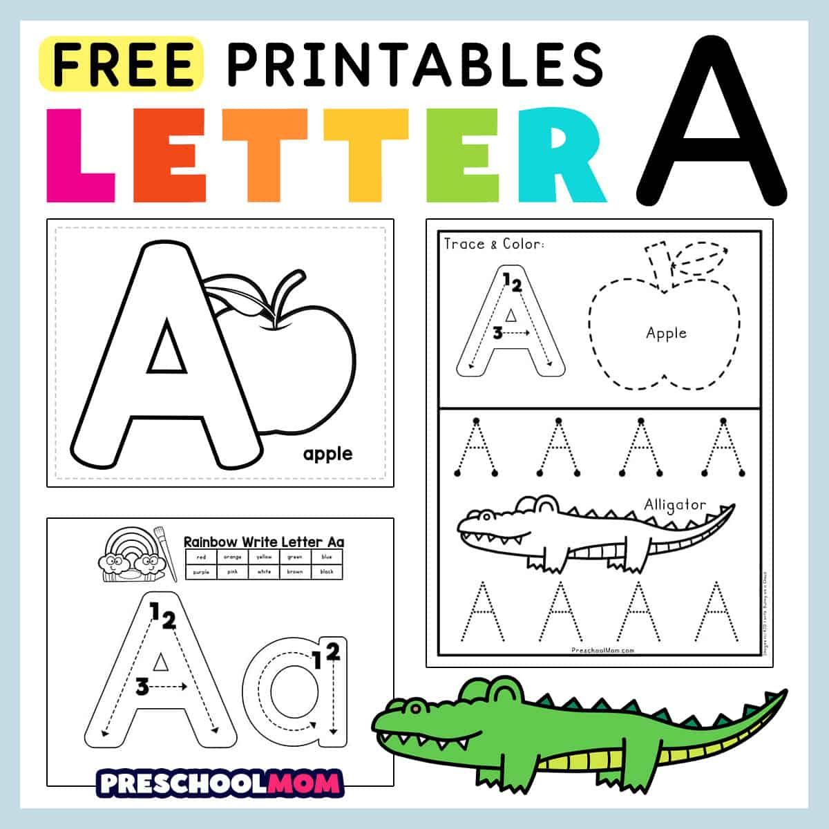 Letter A Preschool Printables - Preschool Mom | Free Printable Alphabet Recognition Worksheets