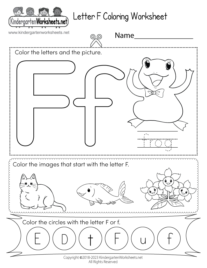 Letter F Coloring Worksheet - Free Printable, Digital, &amp;amp; Pdf | Free Printable Alphabet Worksheets For Kindergarten