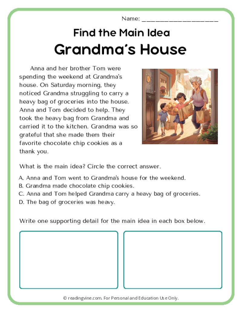 Main Idea Worksheets - Readingvine | Free Printable Main Idea Worksheets