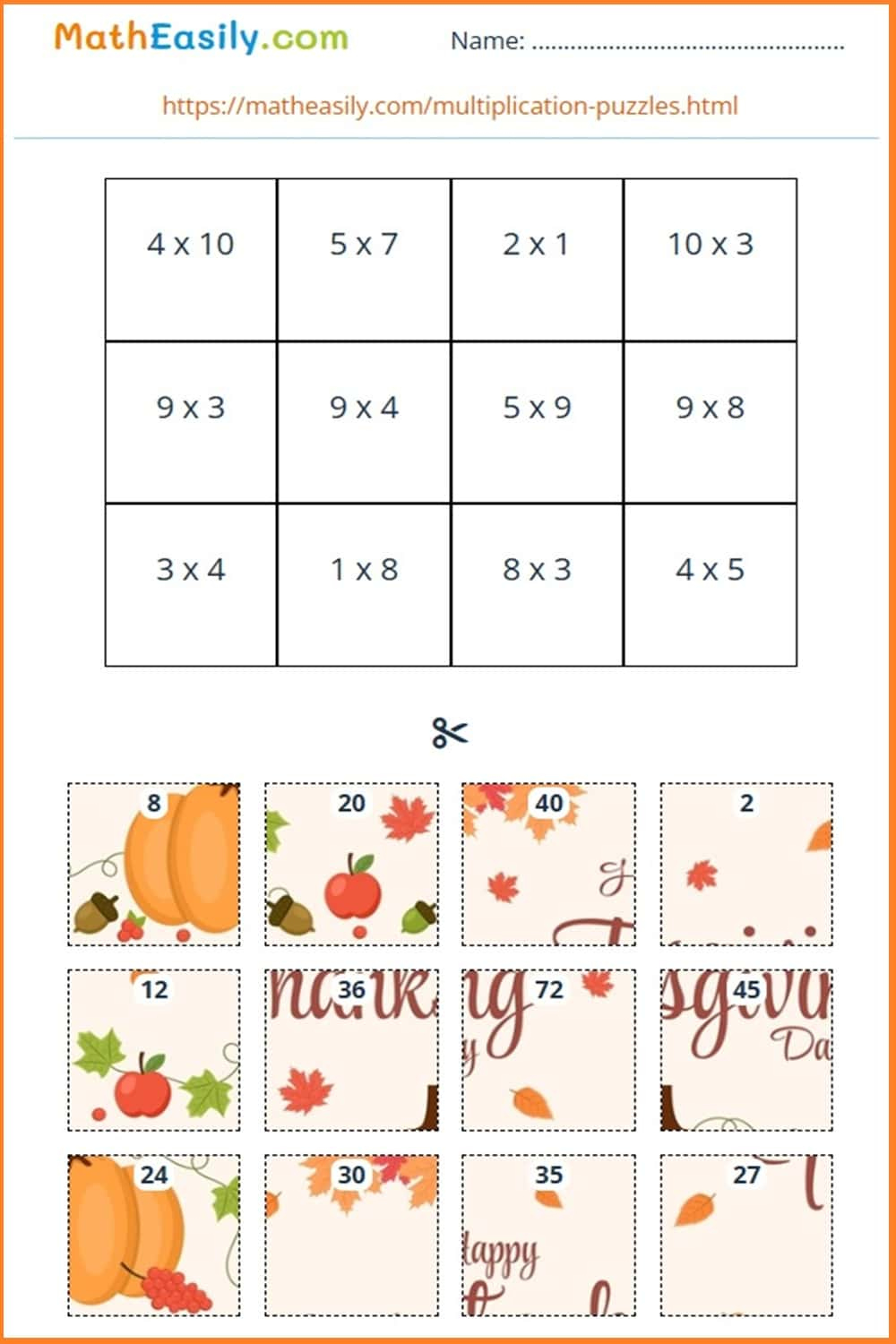 Math Thanksgiving Worksheets Pdf | Free Download | Free Printable Thanksgiving Multiplication Worksheets