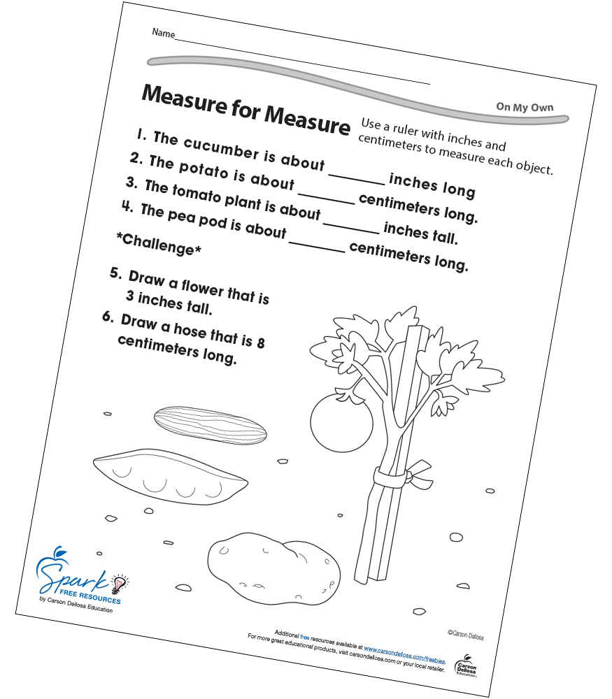 Measure For Measure Free Printable | Carson Dellosa - Worksheets | Carson Dellosa Printable Worksheets