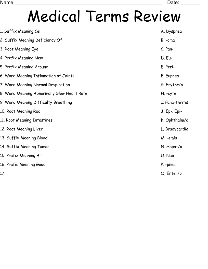 medical terms review worksheet wordmint free printable medical terminology worksheets Medical Terms Review Worksheet - Wordmint | Free Printable Medical Terminology Worksheets
