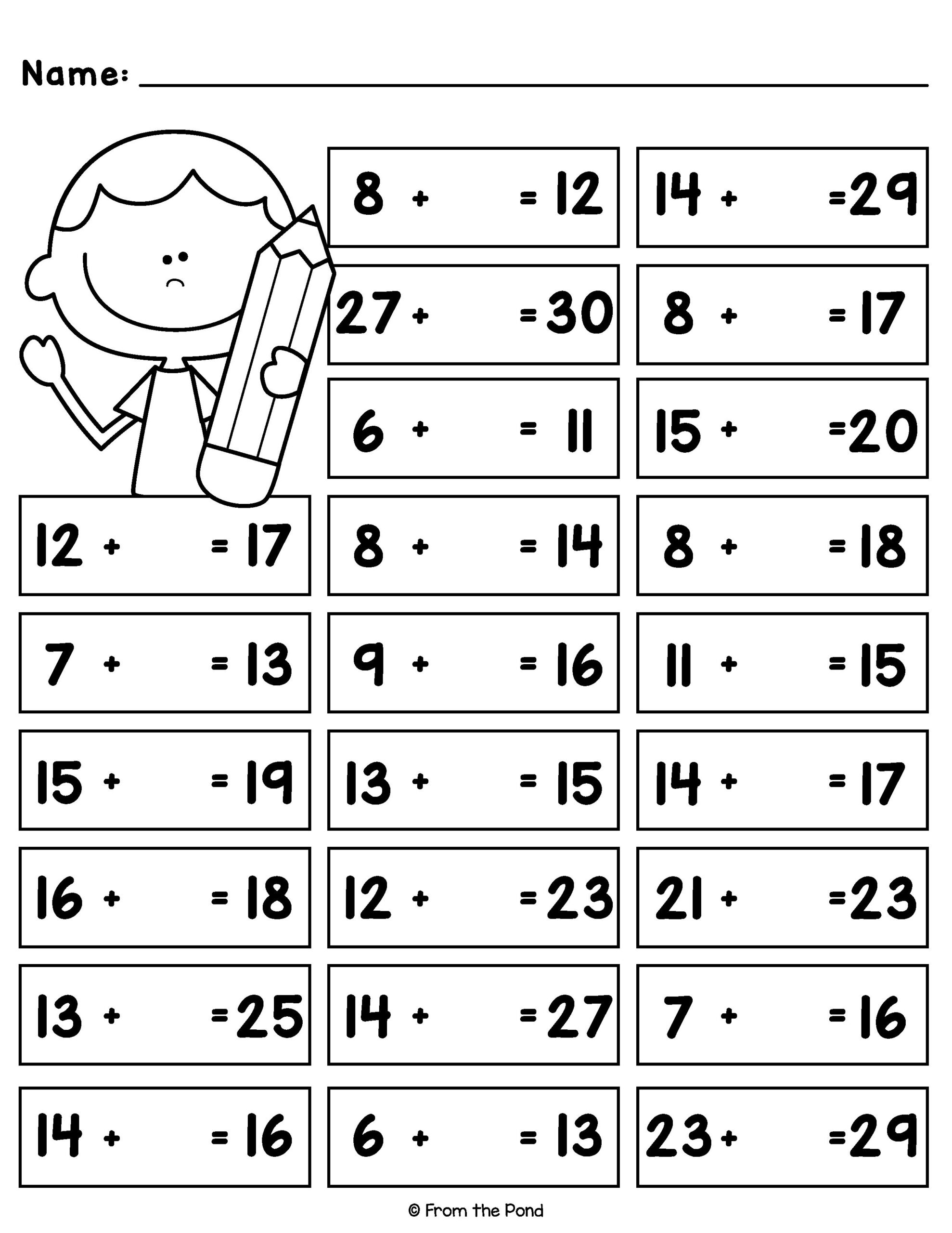 Missing Addend Worksheets - Worksheets Library | Free Printable Missing Addend Worksheets For First Grade