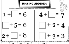 Missing Addends | Madeteachers | Free Printable Missing Addend Worksheets For First Grade