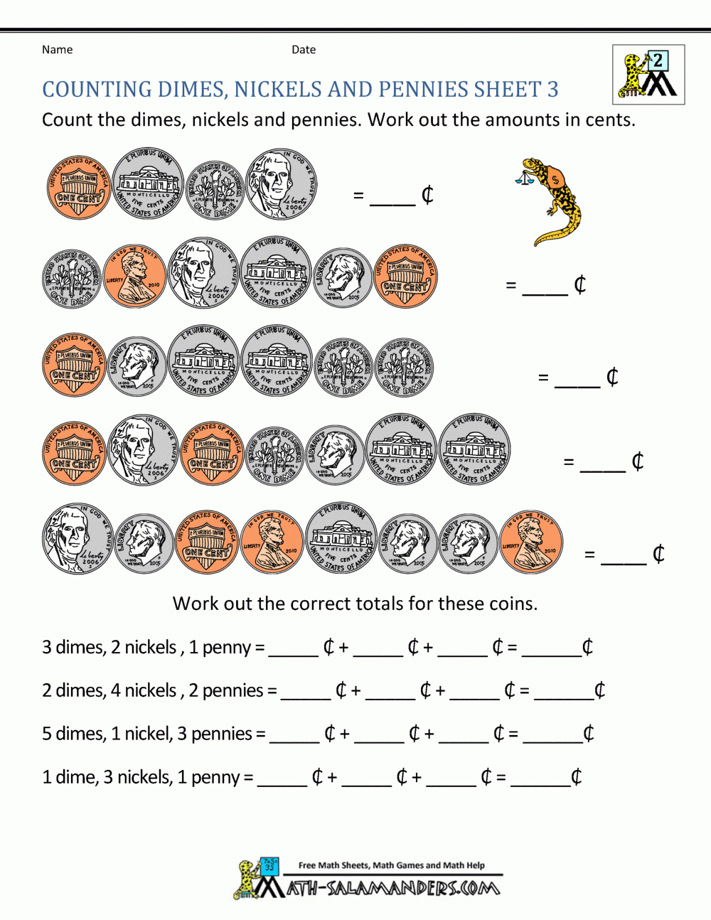Money Worksheets For 2Nd Grade | Free Printable Counting Money Worksheets For 2Nd Grade