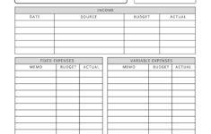 Easy Budget Worksheet Printable