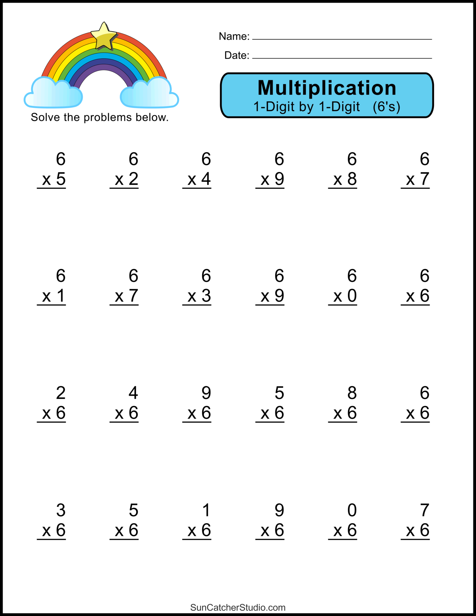 Multiplication Worksheets: (One-Digit Math Drills) – Free | Free Printable Math Facts Worksheets