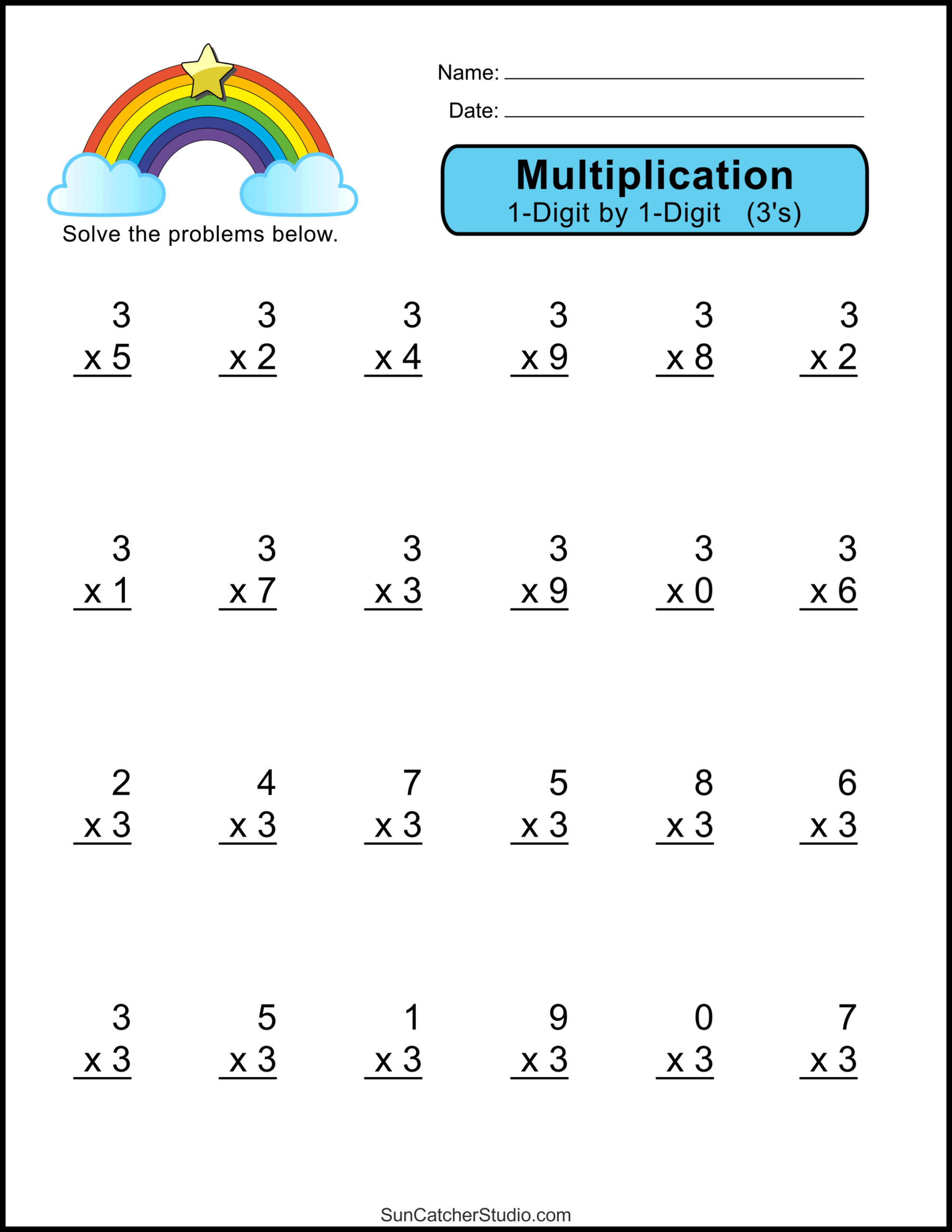 multiplication worksheets one digit math drills free math facts worksheets 1st grade printable scaled Multiplication Worksheets: (One-Digit Math Drills) – Free | Math Facts Worksheets 1St Grade Printable