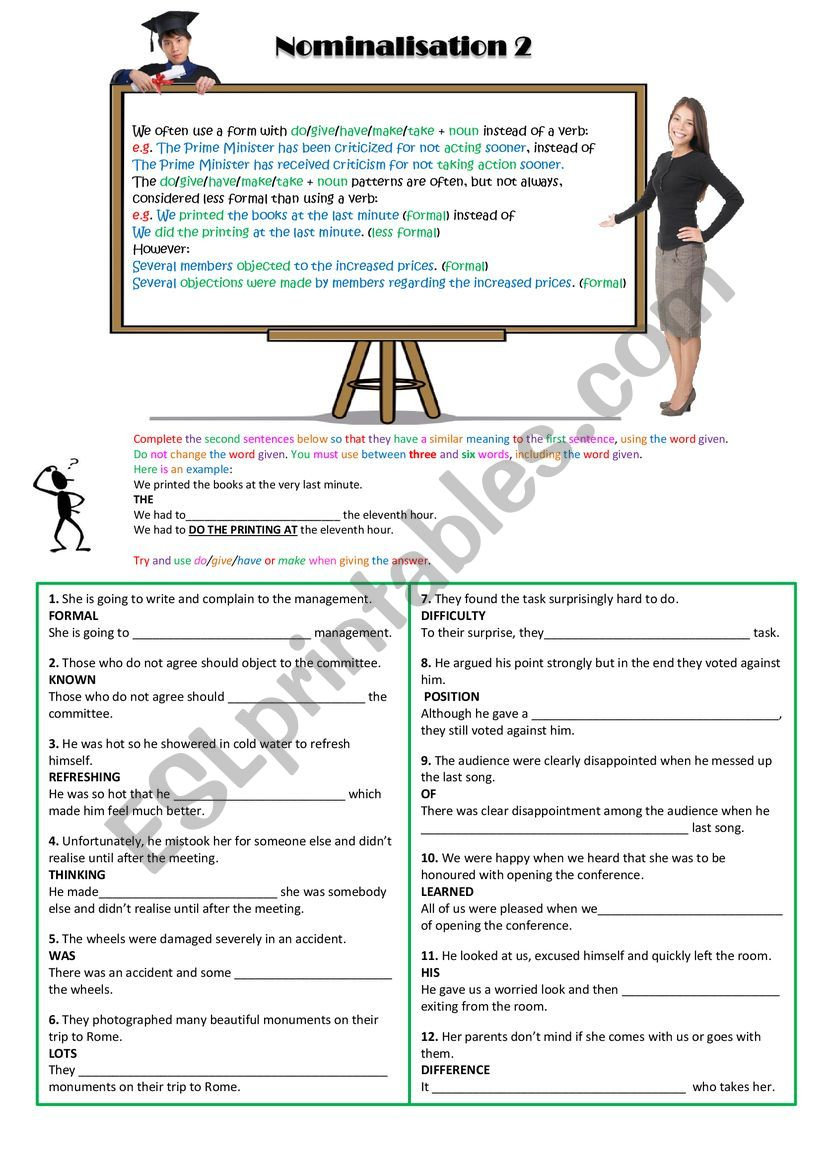 nominalisation 2 esl worksheetspinney nominalisation worksheets printable Nominalisation 2 - Esl Worksheetspinney | Nominalisation Worksheets Printable