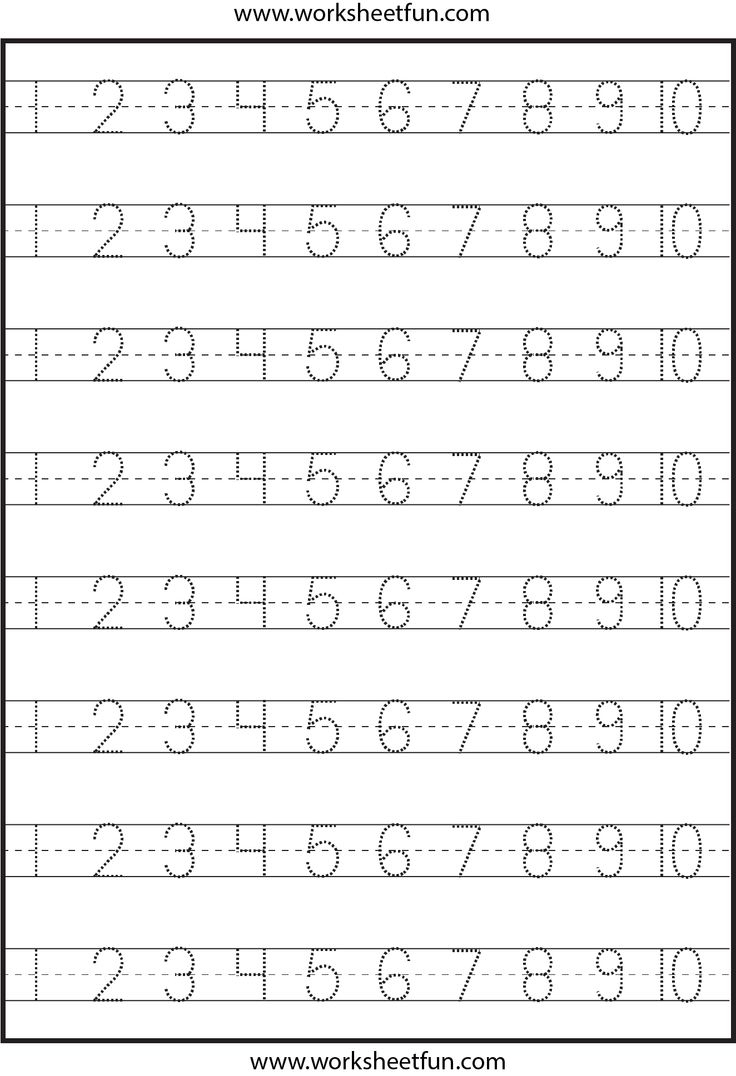 Number Tracing – 1-10 – Worksheet / Free Printable Worksheets | Free Printable Number Tracing Worksheets 1 10