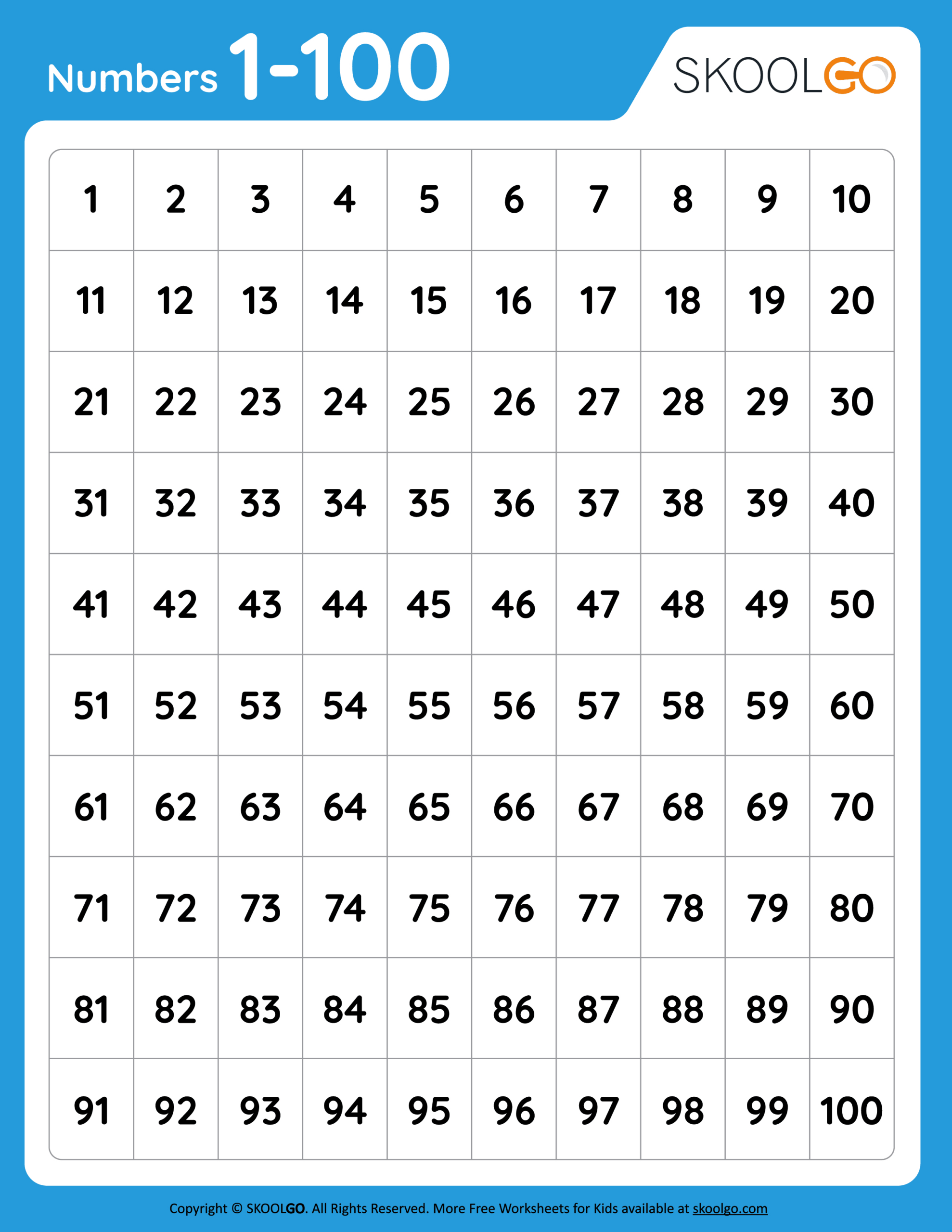 numbers 1 to 100 free worksheet for kids skoolgo free printable number worksheets 1 100 1 scaled Numbers 1 To 100 - Free Worksheet For Kids - Skoolgo | Free Printable Number Worksheets 1 100