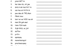 Free Printable Medical Terminology Worksheets