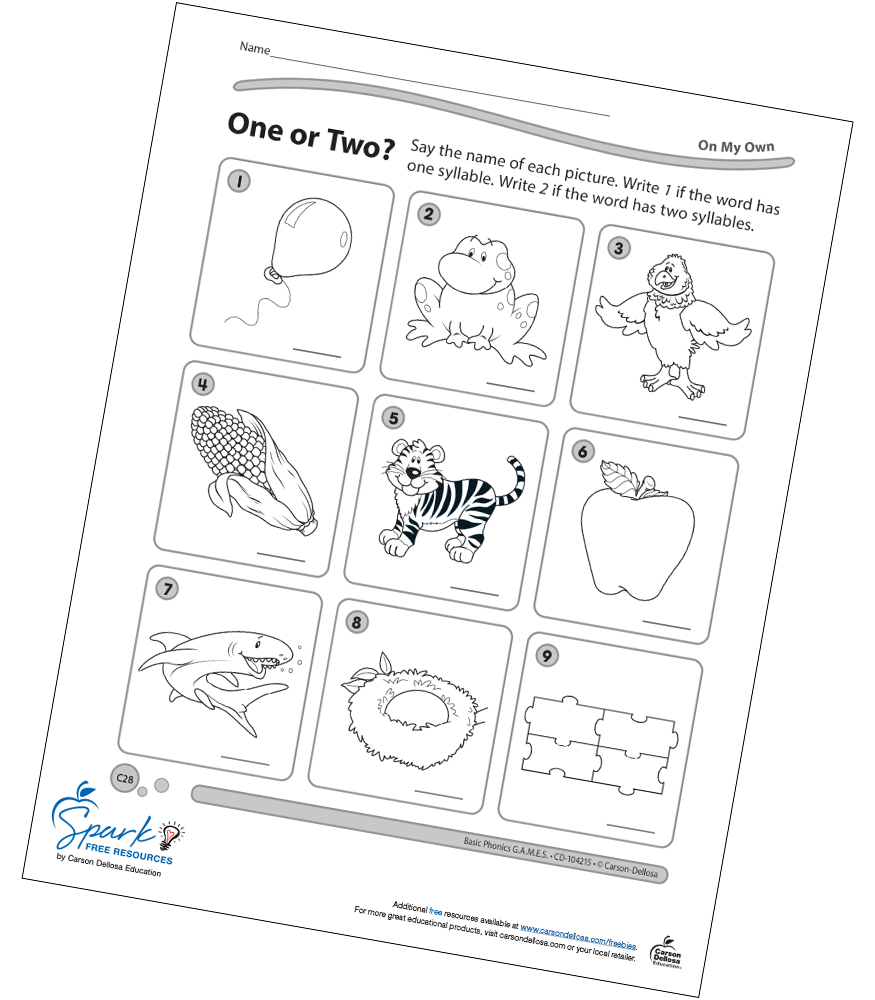 One Or Two? Free Printable | Carson Dellosa - Worksheets Library | Carson Dellosa Printable Worksheets