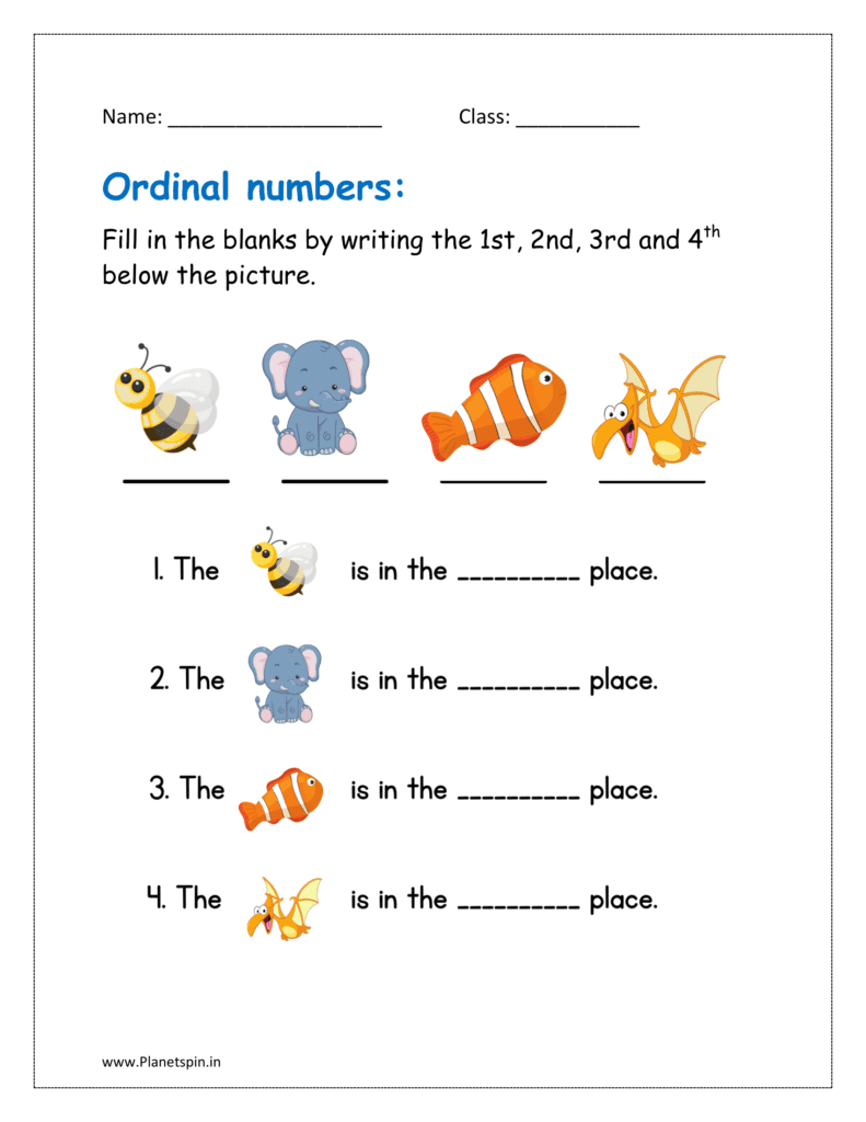 Ordinal Numbers Worksheet For Preschool | Planetspin.in | Printable Ordinal Numbers Worksheets For Preschoolers