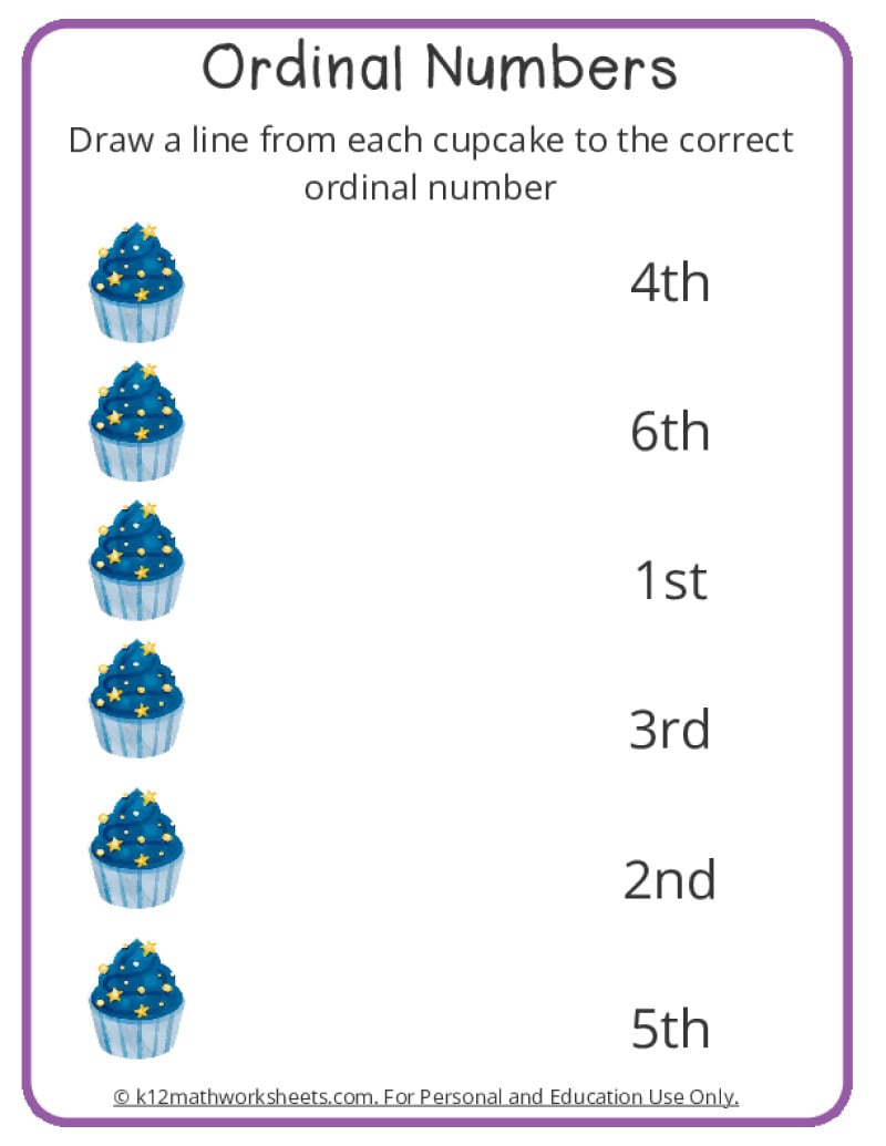 Ordinal Numbers Worksheets For Kindergarten | Printable Ordinal Numbers Worksheets For Preschoolers