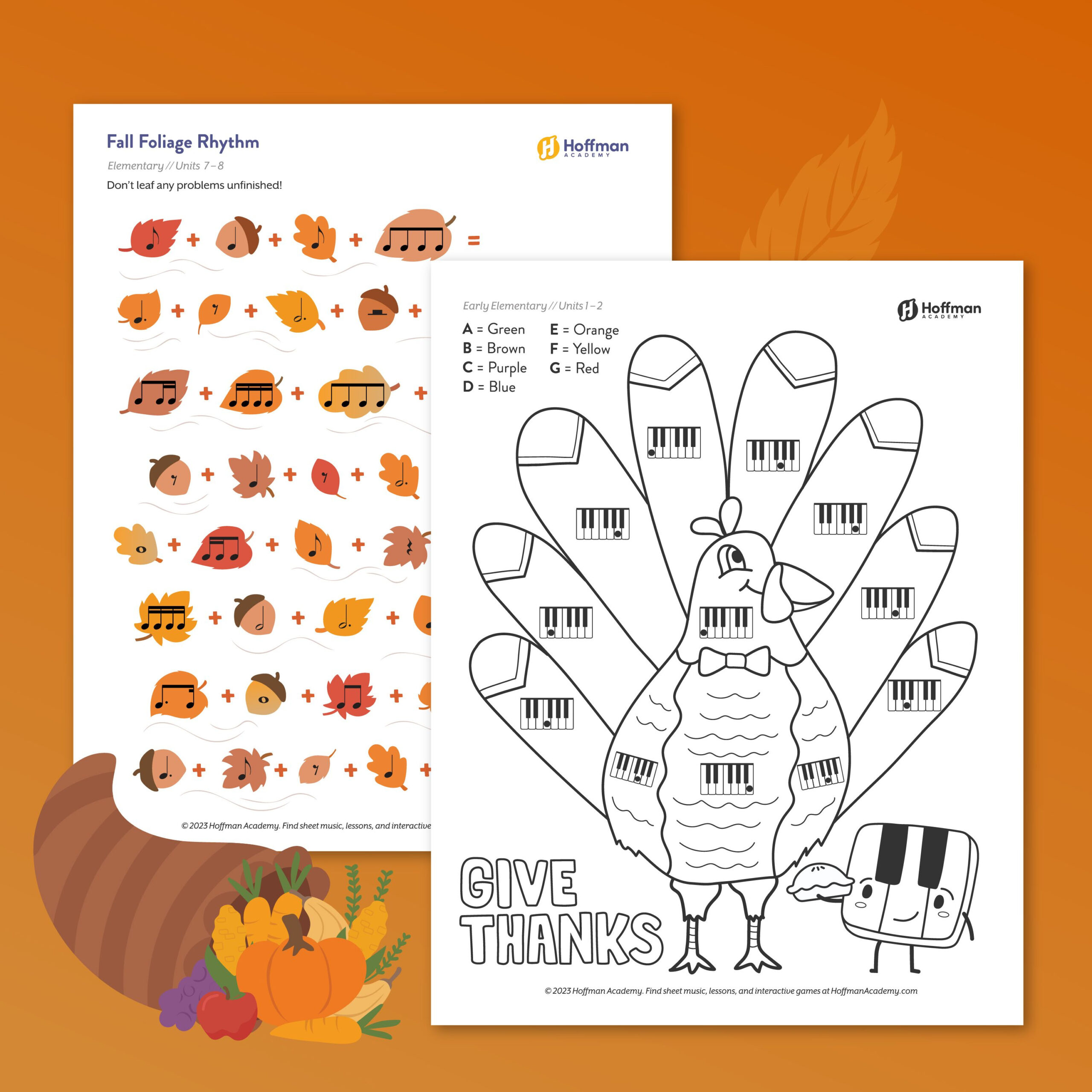 Piano Music Theory Thanksgiving Packet | Thanksgiving Music Theory Worksheets