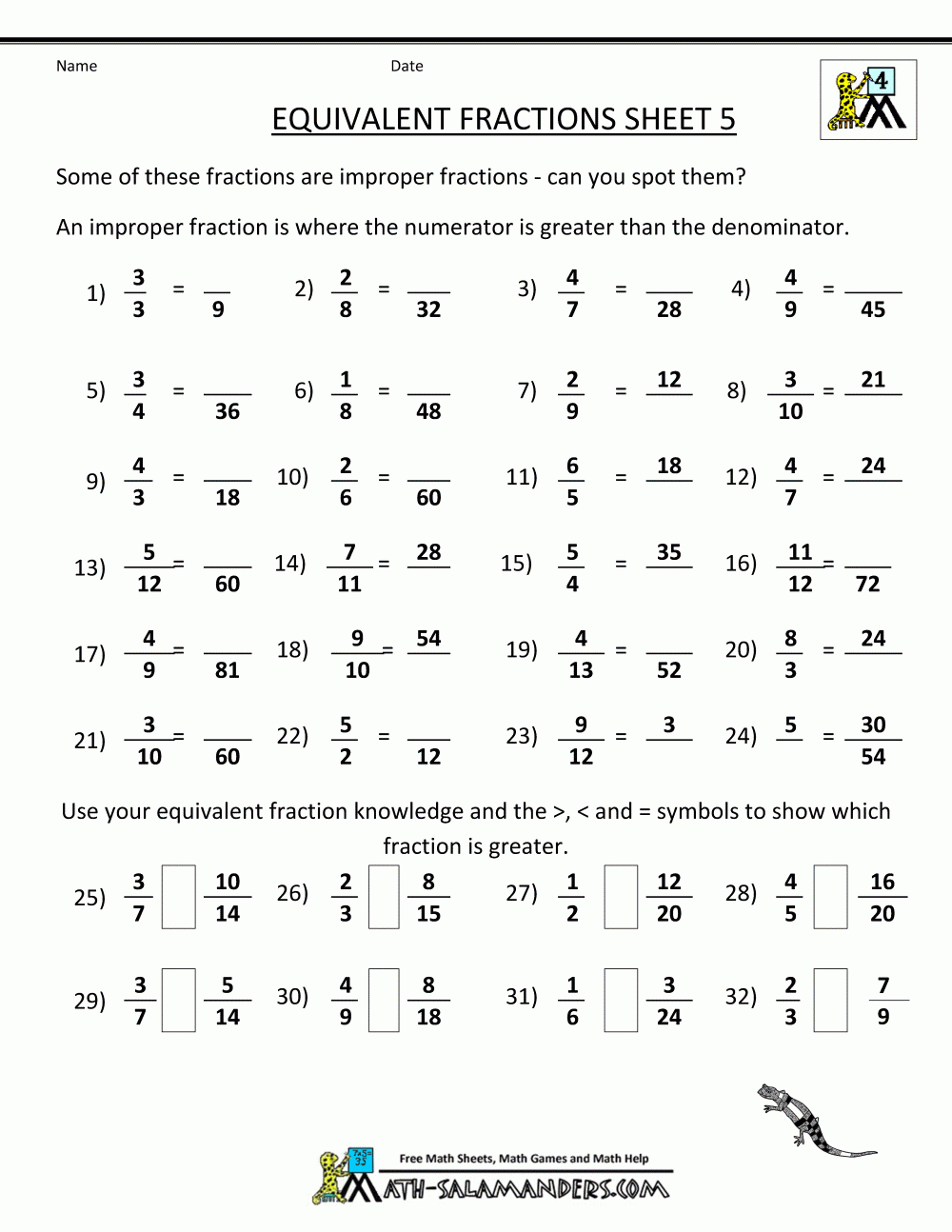 Printable-Fraction-Worksheets-Equivalent-Fractions-5 – The City | Equivalent Fractions Printable Worksheets Free