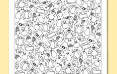 Printable I Spy Thanksgiving Game - Chevron Lemon | I Spy Thanksgiving Worksheet