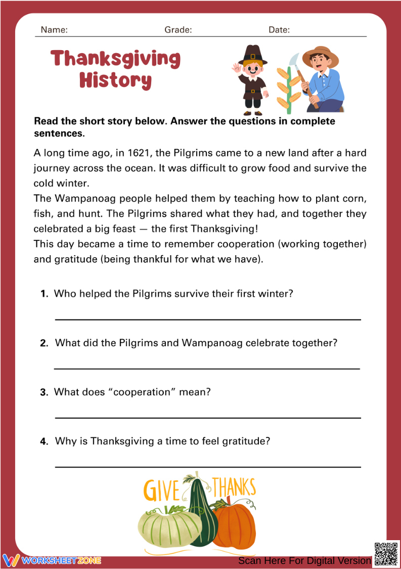 printable thanksgiving history worksheets history of thanksgiving reading comprehension worksheets Printable Thanksgiving History Worksheets | History Of Thanksgiving Reading Comprehension Worksheets