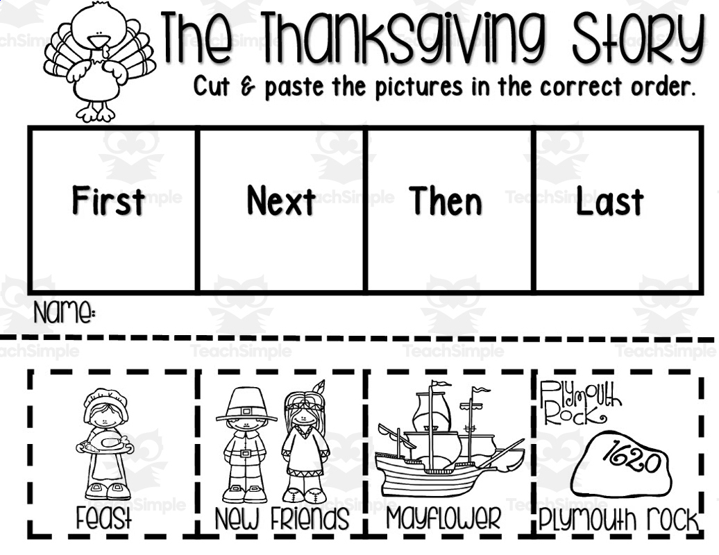 sequence the thanksgiving story activity first thanksgiving worksheet Sequence The Thanksgiving Story Activity | First Thanksgiving Worksheet