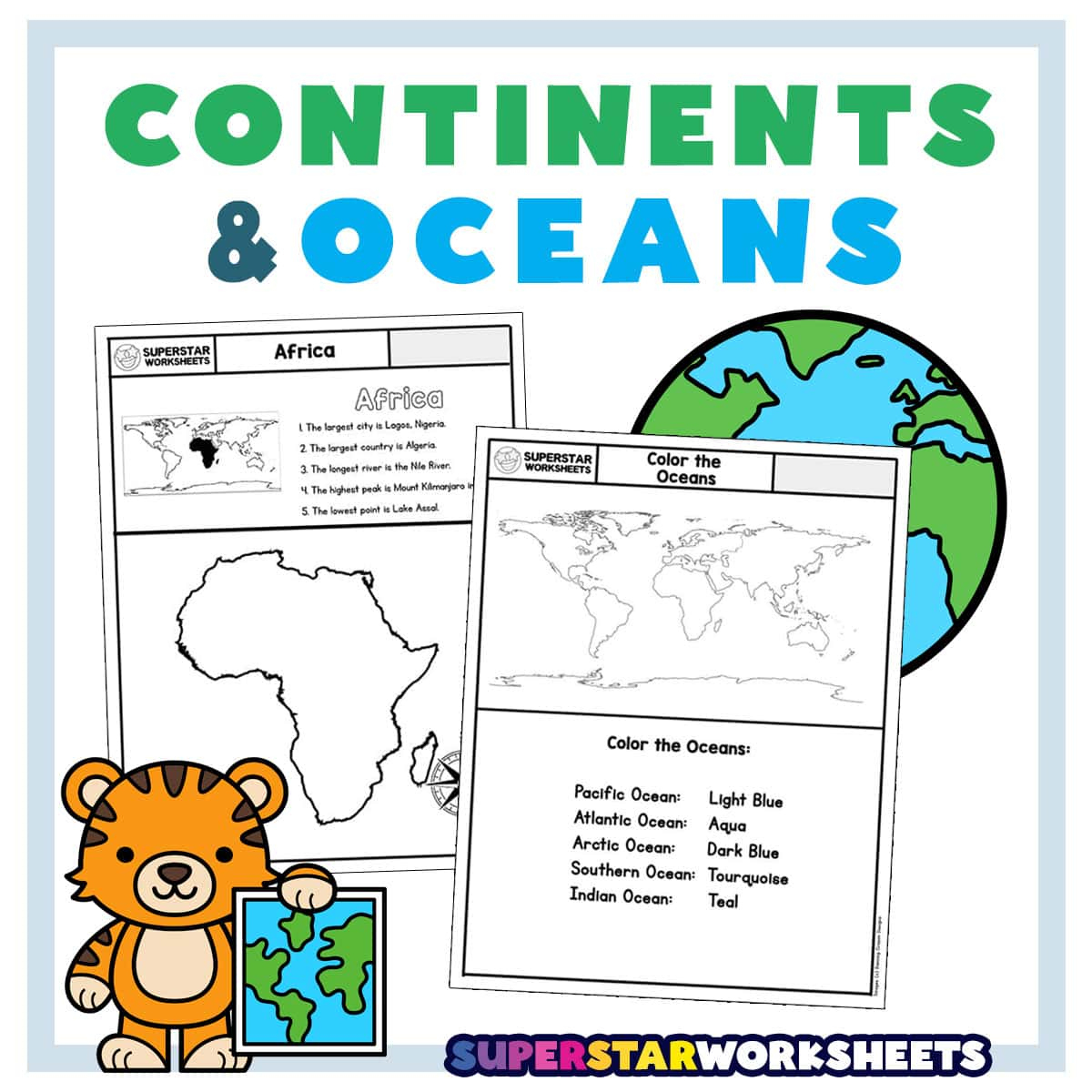 Seven Continents &amp;amp; Oceans Worksheets - Superstar Worksheets | Free Printable Worksheets On Continents And Oceans
