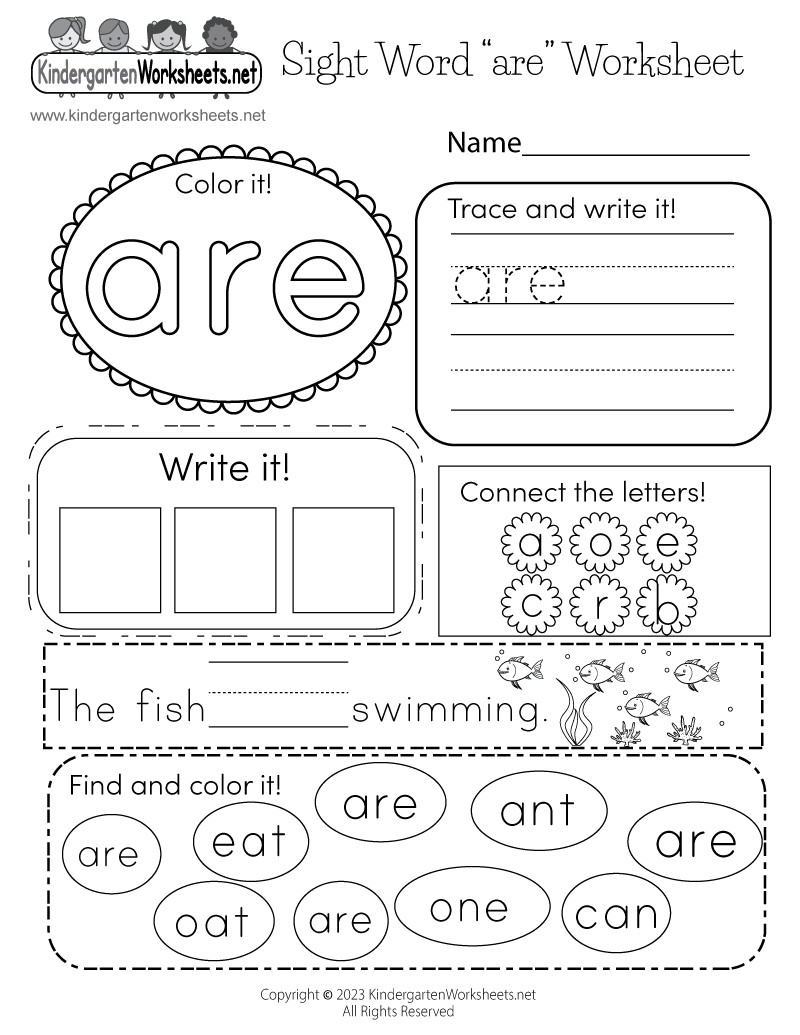 Sight Word &amp;quot;Are&amp;quot; Worksheet - Free Printable, Digital, &amp;amp; Pdf | Kindergarten Sight Words Free Printable Worksheets