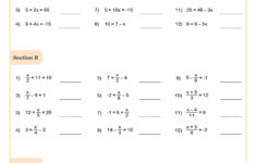 Solving Linear Equations (C) Worksheet | Printable Maths Worksheets | Solving Equations Printable Worksheets