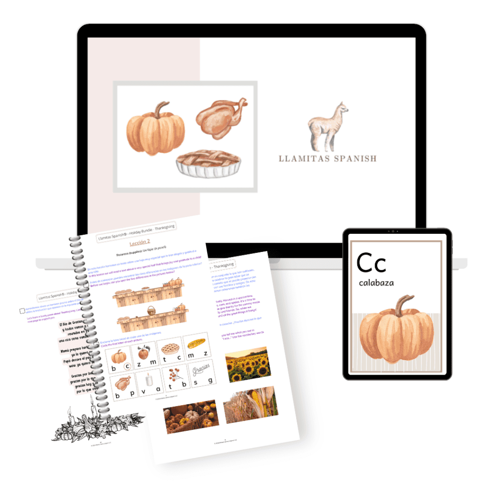 Spanish Thanksgiving Worksheets - Llamitas Spanish | Free Spanish Thanksgiving Worksheets
