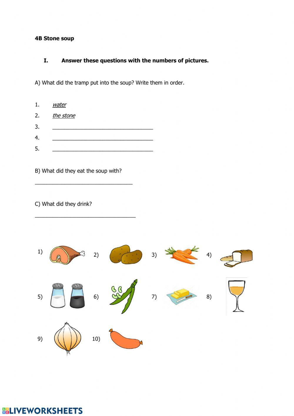 Stone Soup Worksheet | Live Worksheets - Worksheets Library | Stone Soup Worksheets Printable