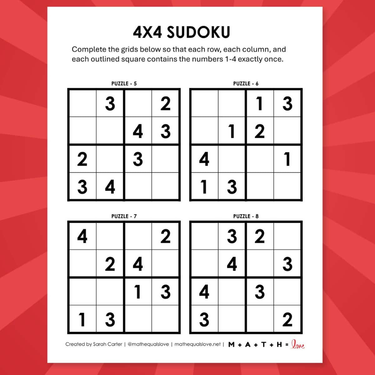 Sudoku 4X4 Puzzles [Free Printable Pdfs] | Printable Sudoku Worksheets For Kids