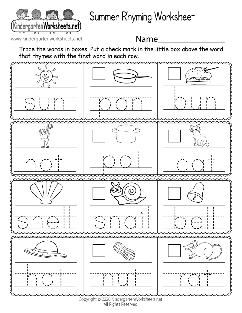 summer rhyming worksheet free printable digital pdf printable summer worksheets for kids Summer Rhyming Worksheet - Free Printable, Digital, & Pdf | Printable Summer Worksheets For Kids