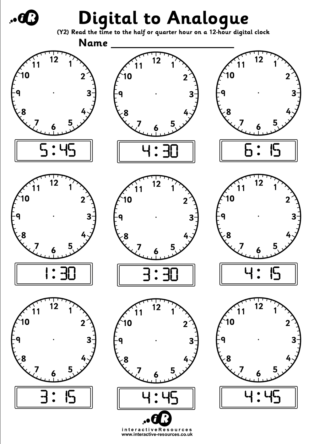 Teaching Time - Free Telling Time Worksheets | Printable Time Worksheets