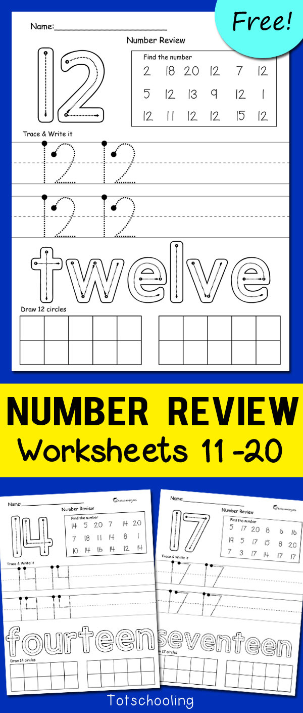 teen number worksheets 11 20 totschooling toddler preschool numbers 11 20 worksheets printable Teen Number Worksheets 11-20 | Totschooling - Toddler, Preschool | Numbers 11 20 Worksheets Printable