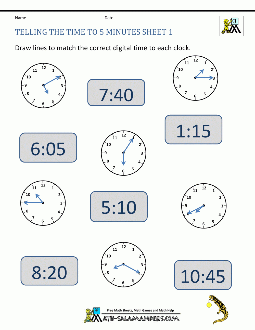 telling time to 5 minutes worksheets printable telling time worksheets 3rd grade Telling Time To 5 Minutes Worksheets | Printable Telling Time Worksheets 3Rd Grade