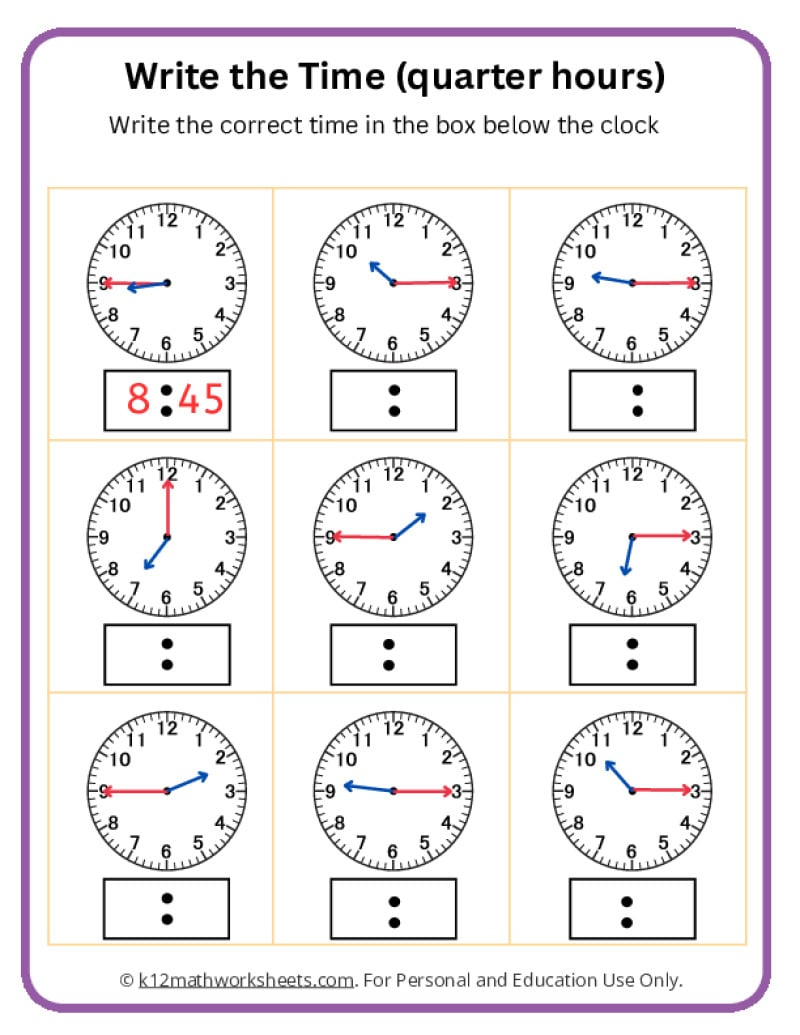 Telling Time Worksheets | Printable Clock Worksheets For 3Rd Grade