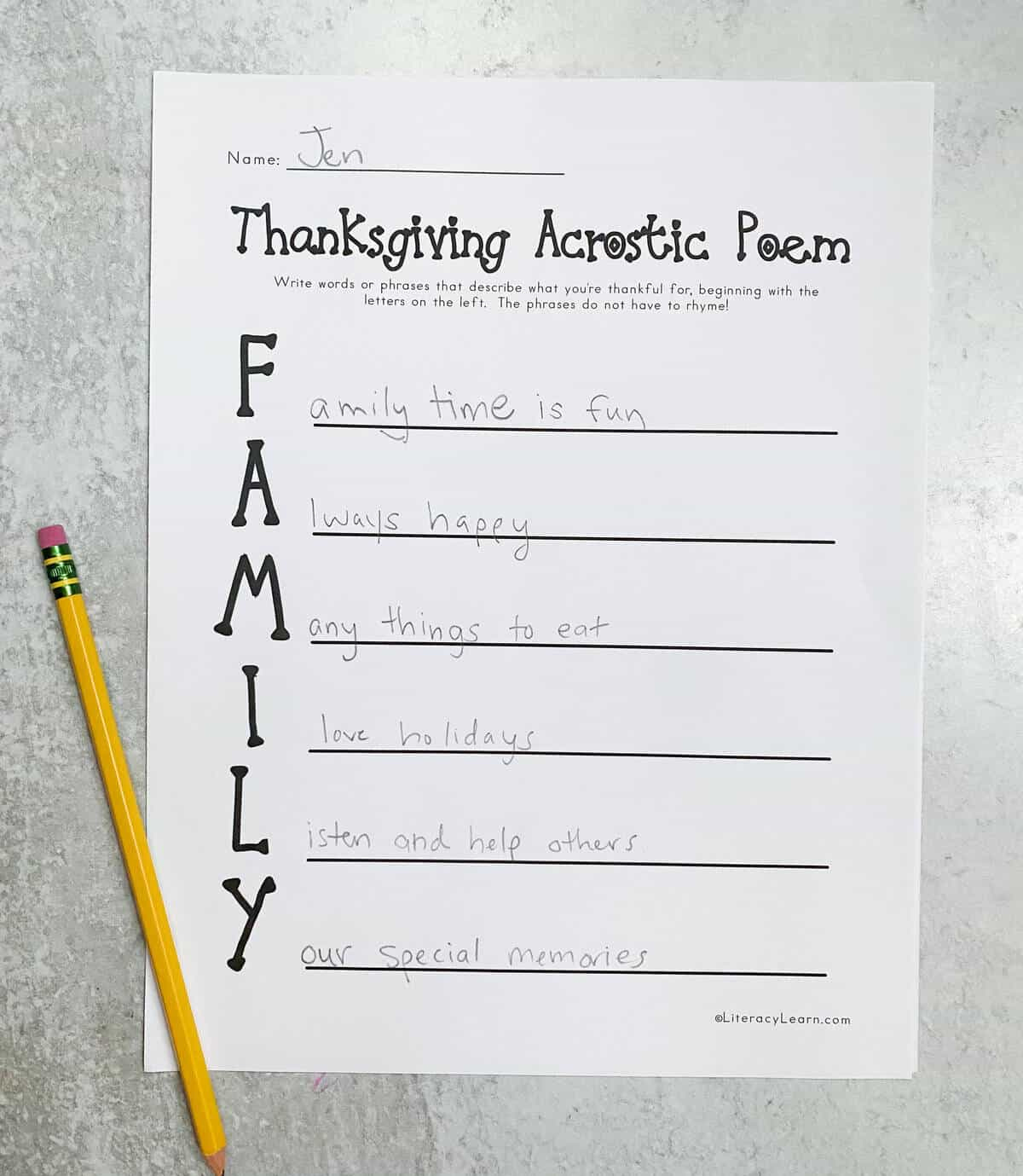 thanksgiving acrostic poems 4 free printables literacy learn thanksgiving acrostic poem worksheet 2 Thanksgiving Acrostic Poems - 4 Free Printables - Literacy Learn | Thanksgiving Acrostic Poem Worksheet