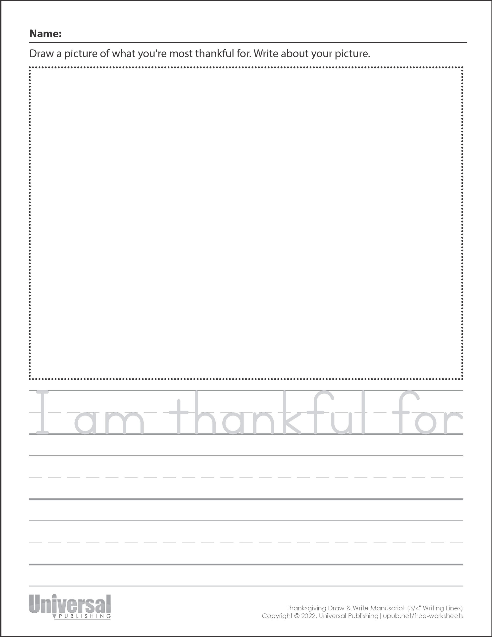Thanksgiving Activities | Free Printables - Universal Publishing | Free Printable Thanksgiving Writing Worksheets