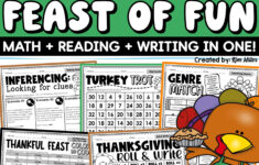 Thanksgiving Activities Math Reading Comprehension Writing No Prep | Pre-Algebra Thanksgiving Worksheets
