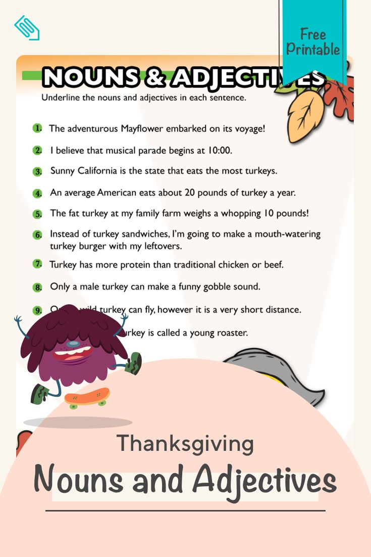 Thanksgiving Adjectives #5 | Worksheet | Education | Thanksgiving Adjectives Worksheet