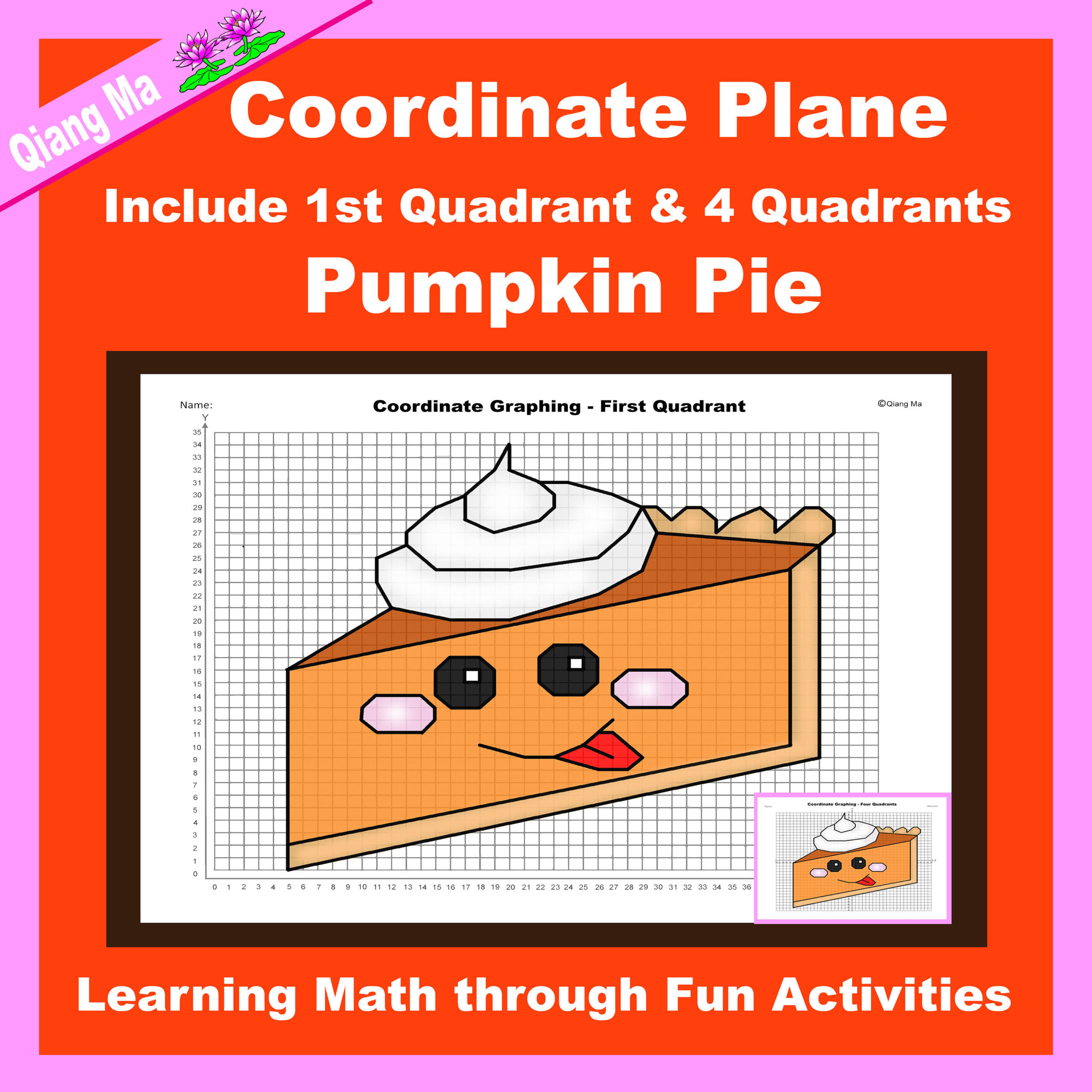 thanksgiving coordinate plane graphing picture pumpkin pie made thanksgiving pumpkin graphing worksheet Thanksgiving Coordinate Plane Graphing Picture: Pumpkin Pie | Made | Thanksgiving Pumpkin Graphing Worksheet